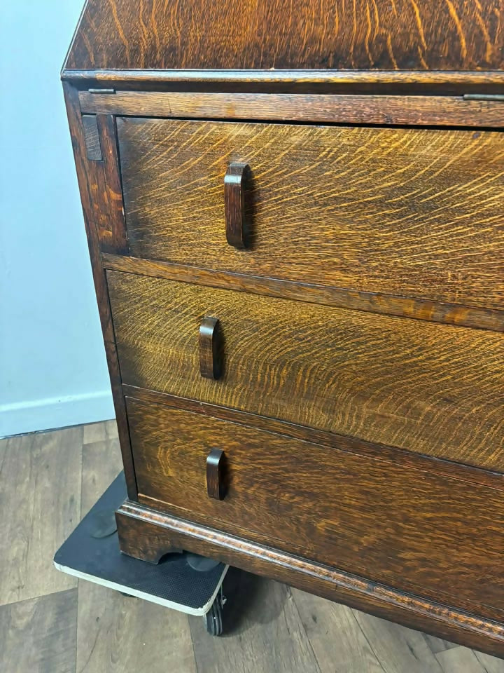 Vintage Dark Oak Bureau