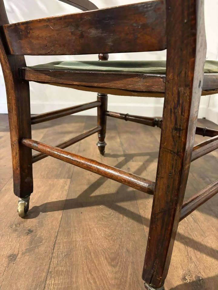 Edwardian Beech Armchair With Faux Rosewood Finish