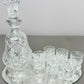 Carafe Set Vintage Style Crystal Cut 6 Shot Glasses and Tray LOT 6436