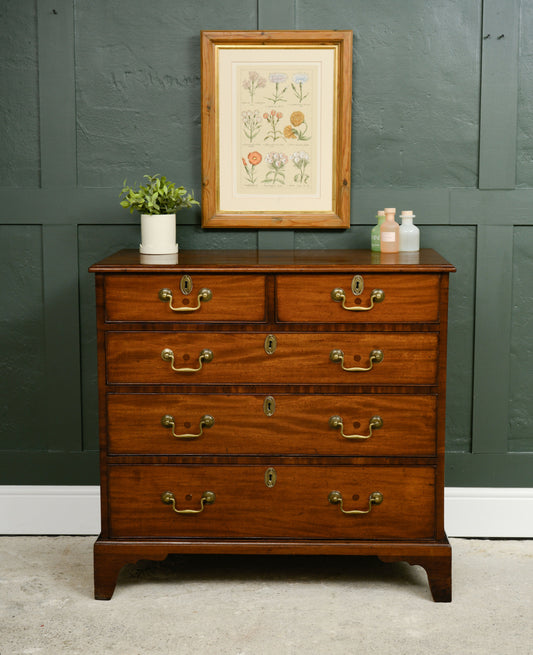 Georgian Mahogany Chest of Drawers with Bracket Feet