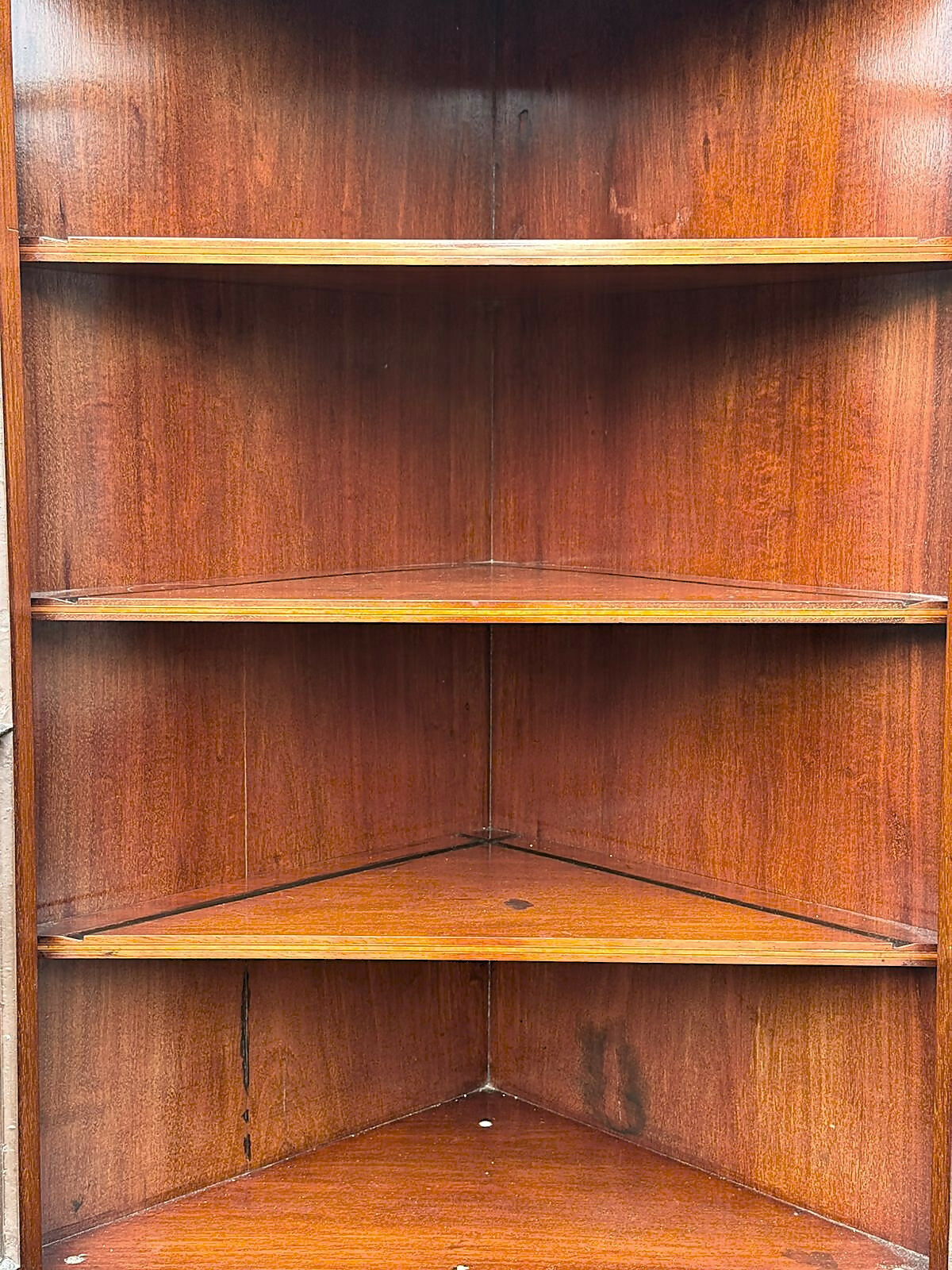 An Edwardian Mahogany, Satinwood and Marquetry Inlaid Corner Cabinet