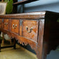 Late Georgian Early Vintage Victorian Welsh Dresser Solid Oak Brass Bail Pulls