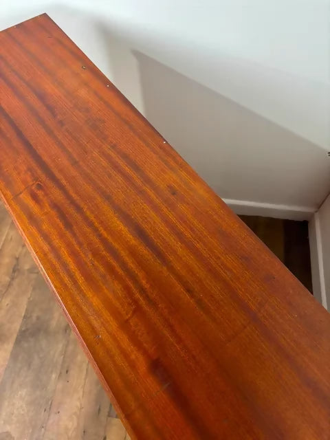 Mid-Century Glazed Teak Bookcase Cabinet