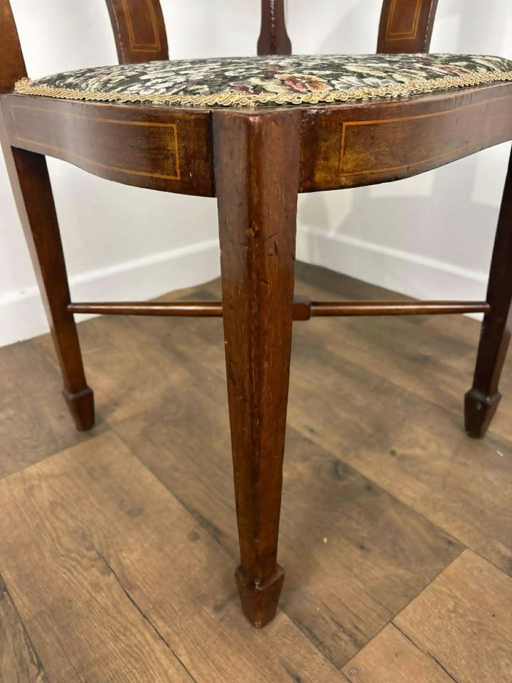 Edwardian Inlaid Mahogany Corner Chair