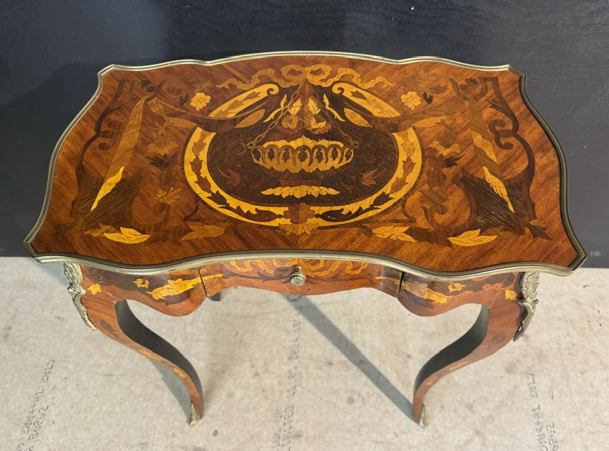 Pretty French Marquetry Lamp Table
