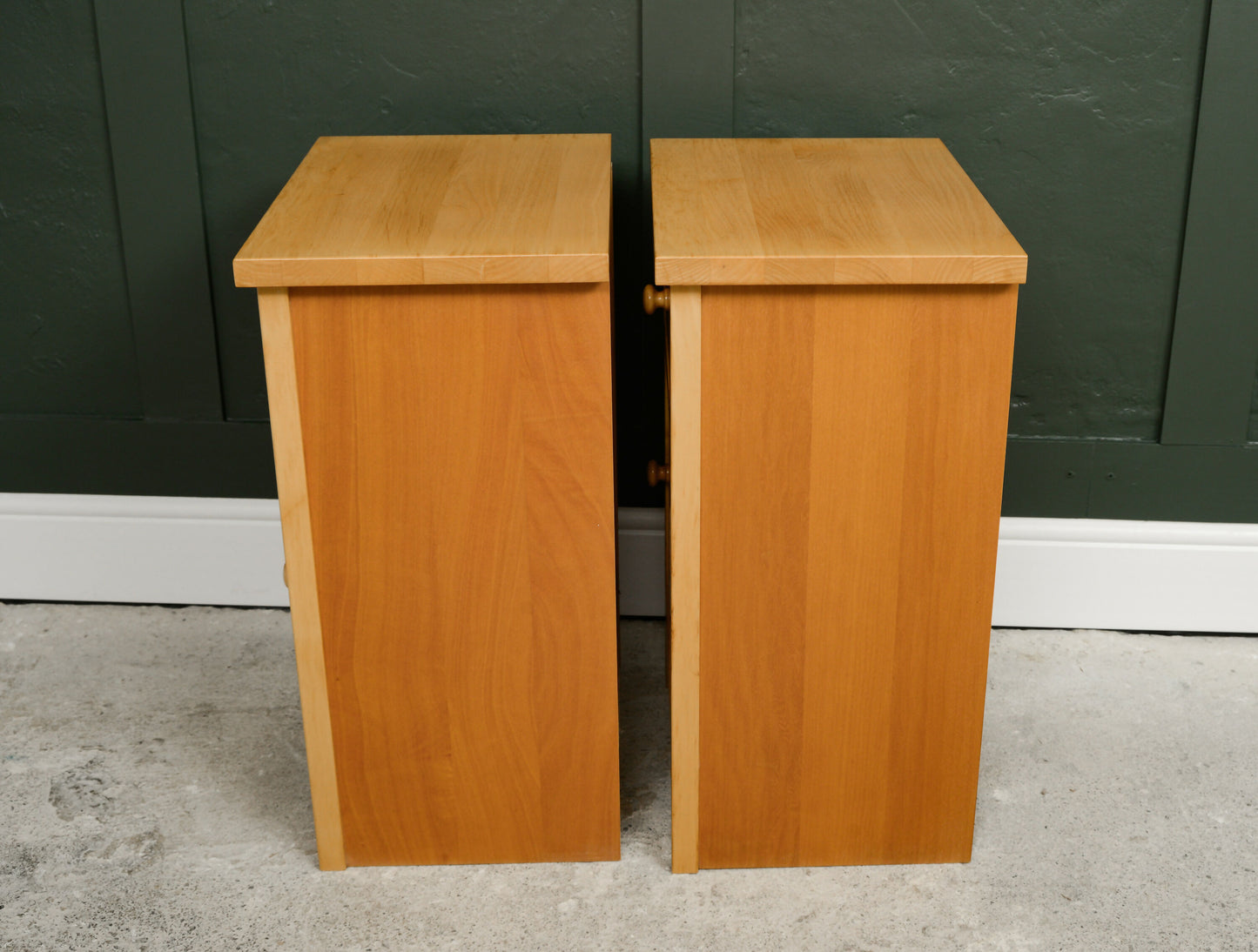 Pair Pine Bedside Tables - Modern