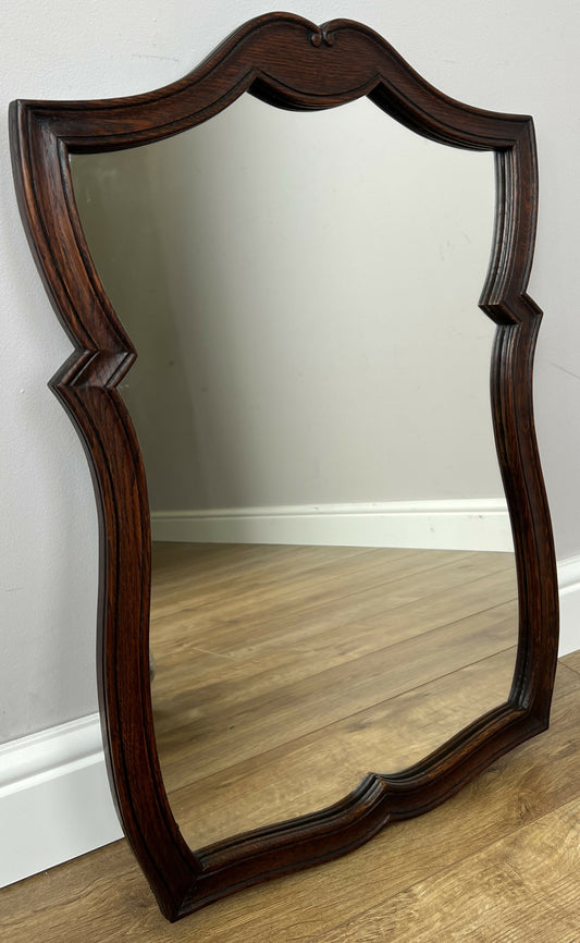 Mirror Vintage French Style Oak Carved Decorative Frame Wall Mirror LOT 6327