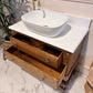 W79.3mm Oak Vintage Bathroom Vanity Unit With Sink