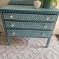 SOLD - Hand Painted Vintage Chest of Drawers: Hand-Stencilled Indian Inlay Inspired Furniture