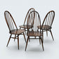 4 Ercol Dining Chairs Quaker Bow Back Retro Traditional Finish FREE UK Delivery*