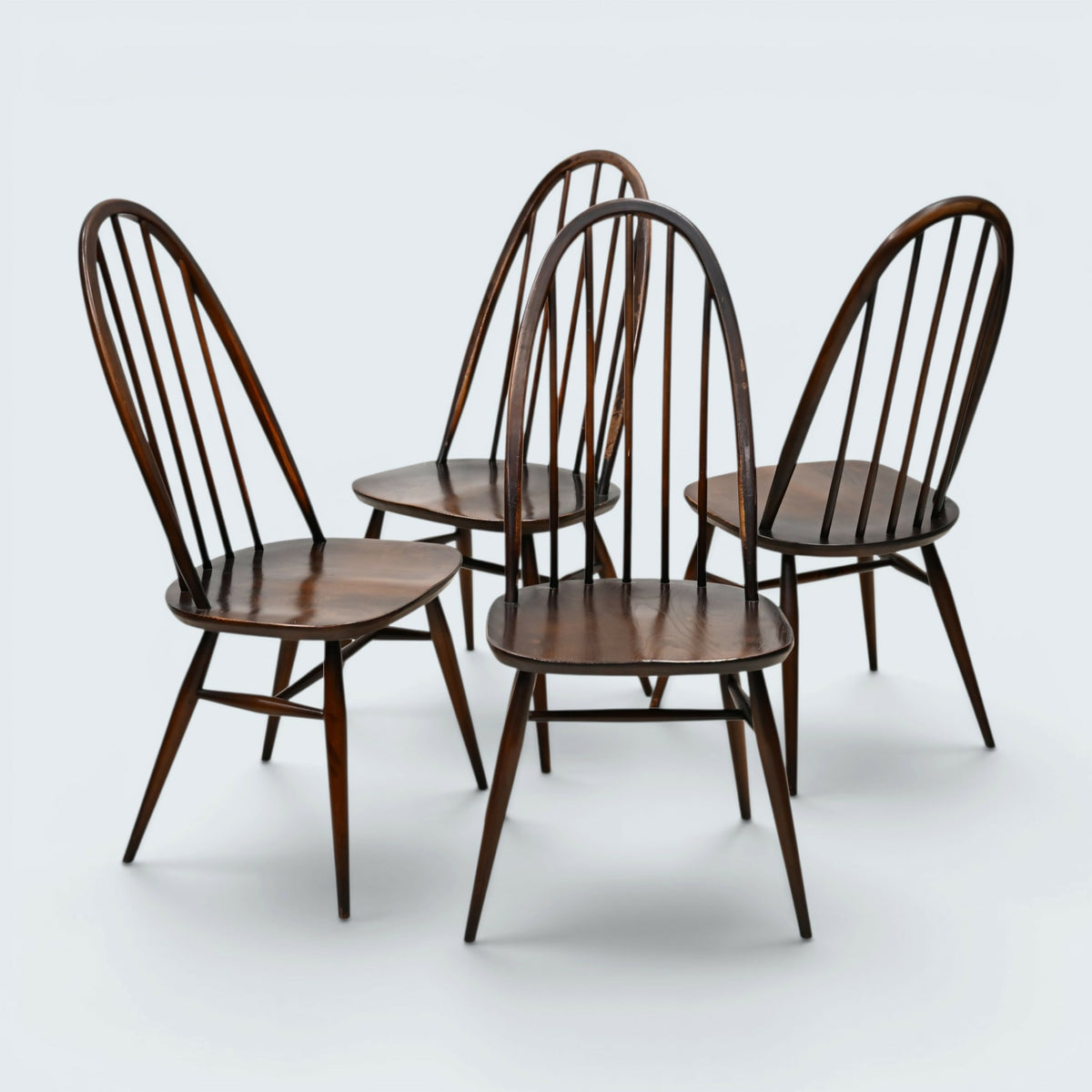 4 Ercol Dining Chairs Quaker Bow Back Retro Traditional Finish FREE UK Delivery*