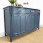 Refinished navy blue Nathan sideboard, mid century modern, tv stand, media unit, teak, drinks cabinet