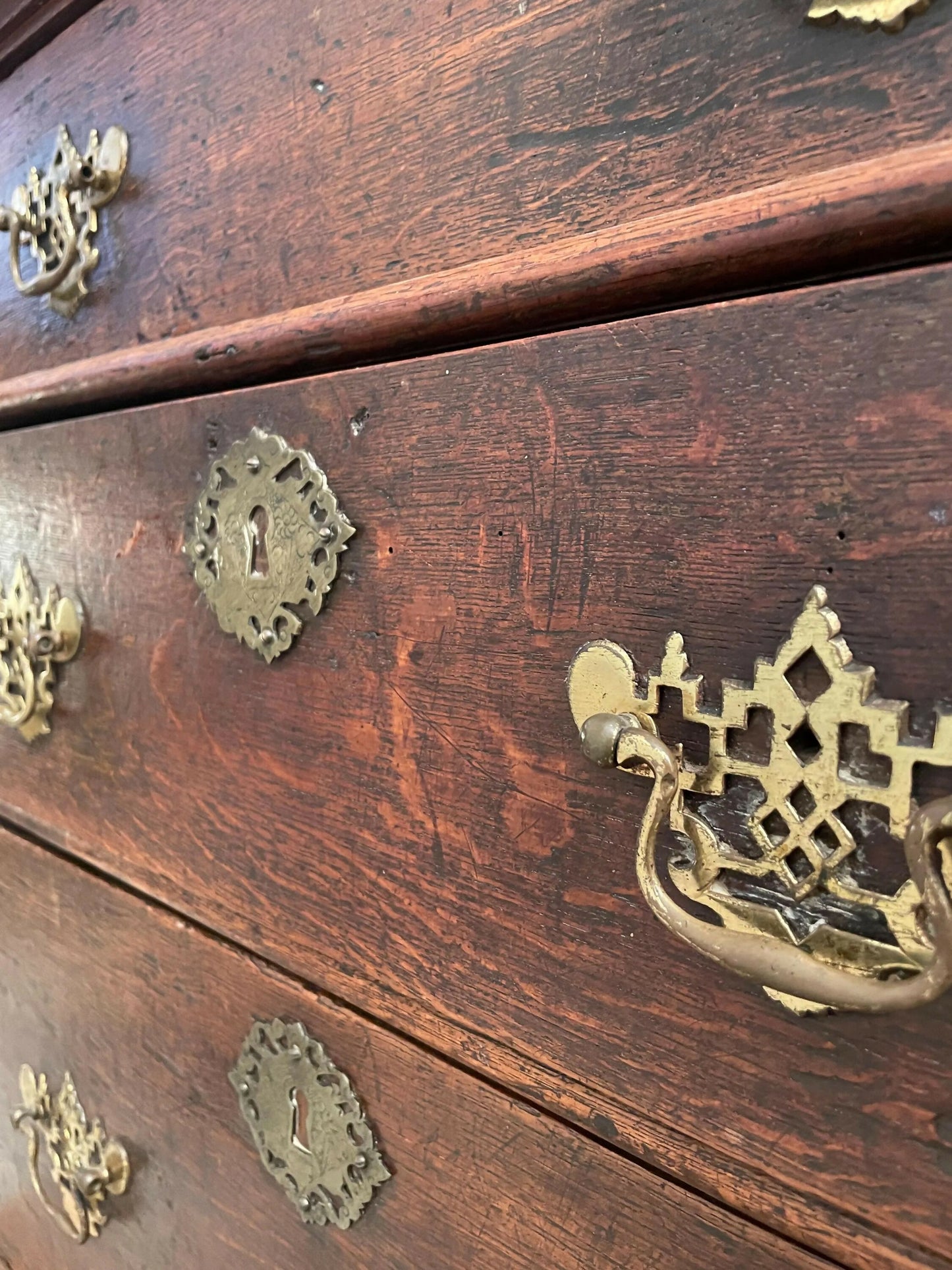An 18th century vintage oak chest of drawers
