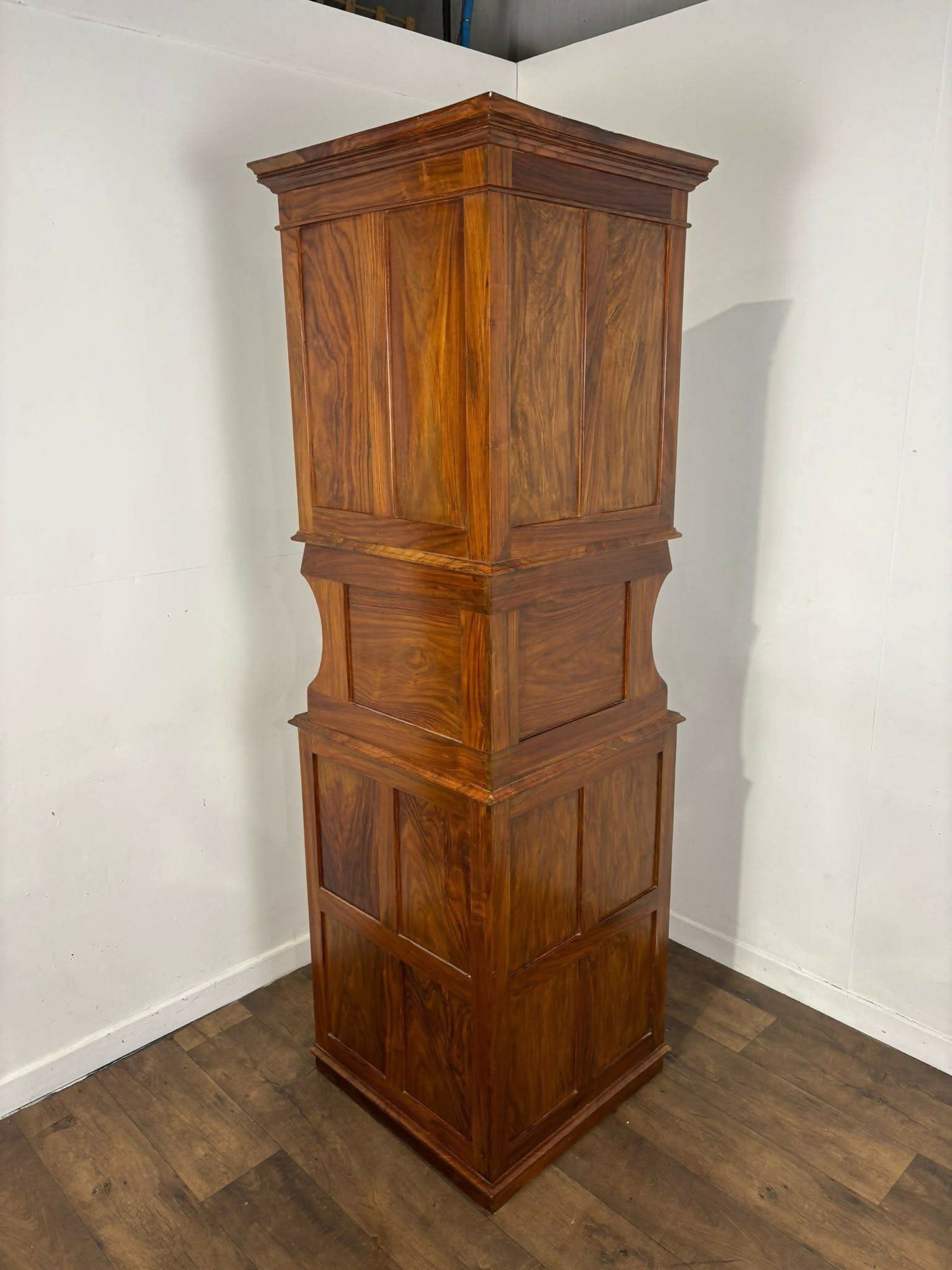 Modern Bespoke Walnut Inlaid Double Corner Cabinet