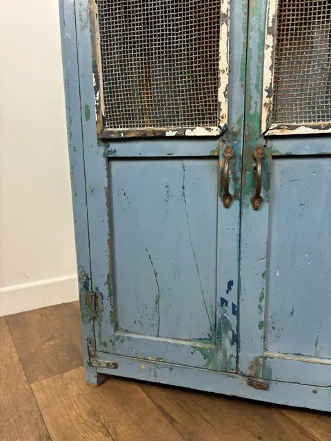 Reclaimed Indian Blue Distressed Cupboard