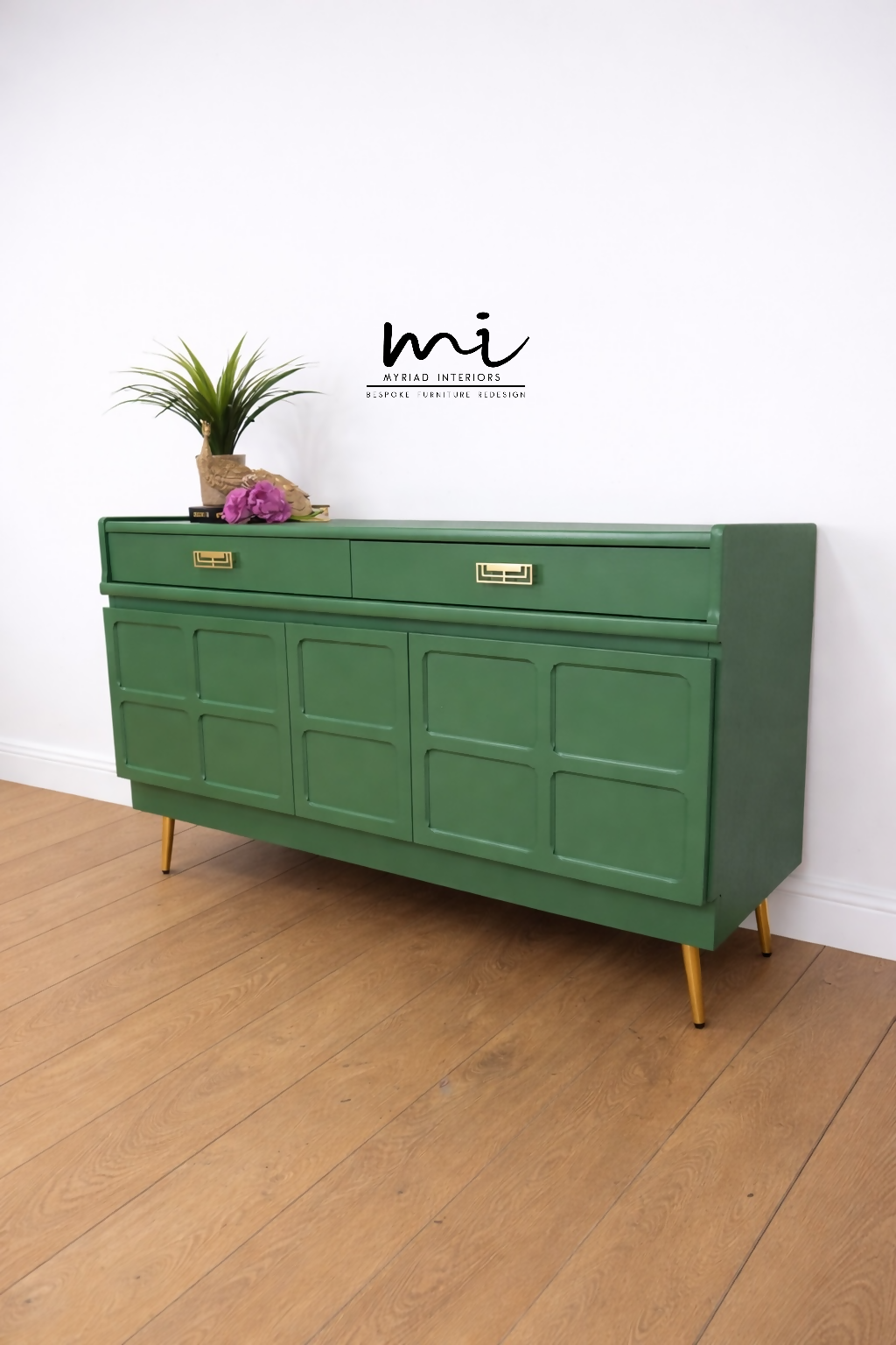 Refinished Mid Century Bright Green Nathan Sodeboard, drinks cabinet, TV stand, media unit