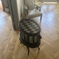 Drinks Cabinet. Handpainted, small oval glazed cabinet. Black/Gold