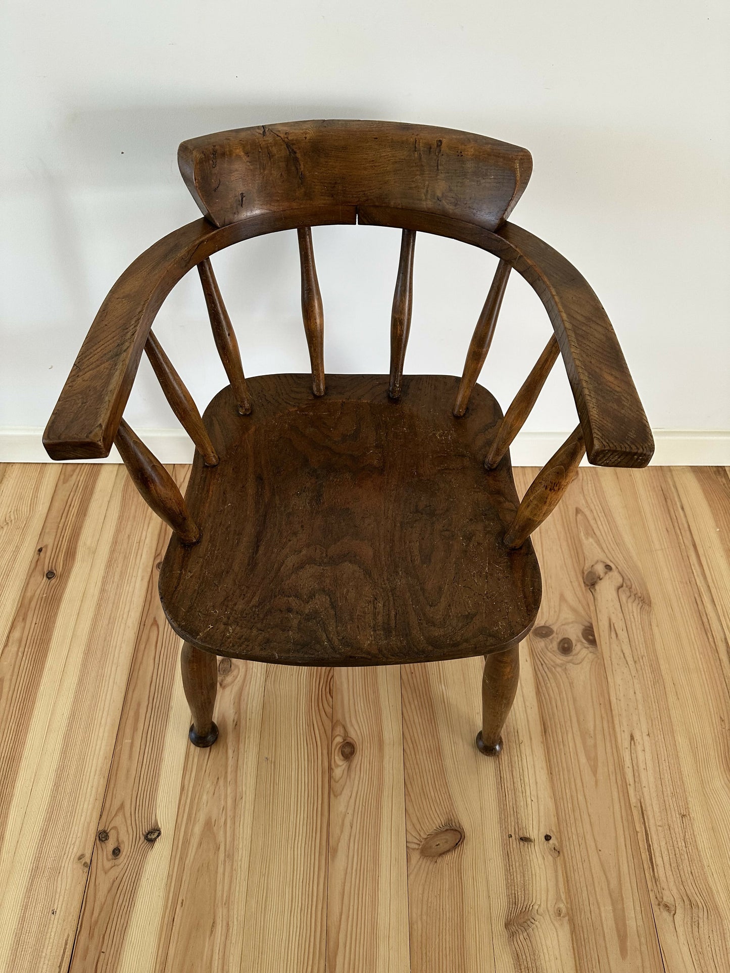 CC41 Captains Chair English Elm and Beech Chair Arts & Crafts Style Vintage Office Desk Chair
