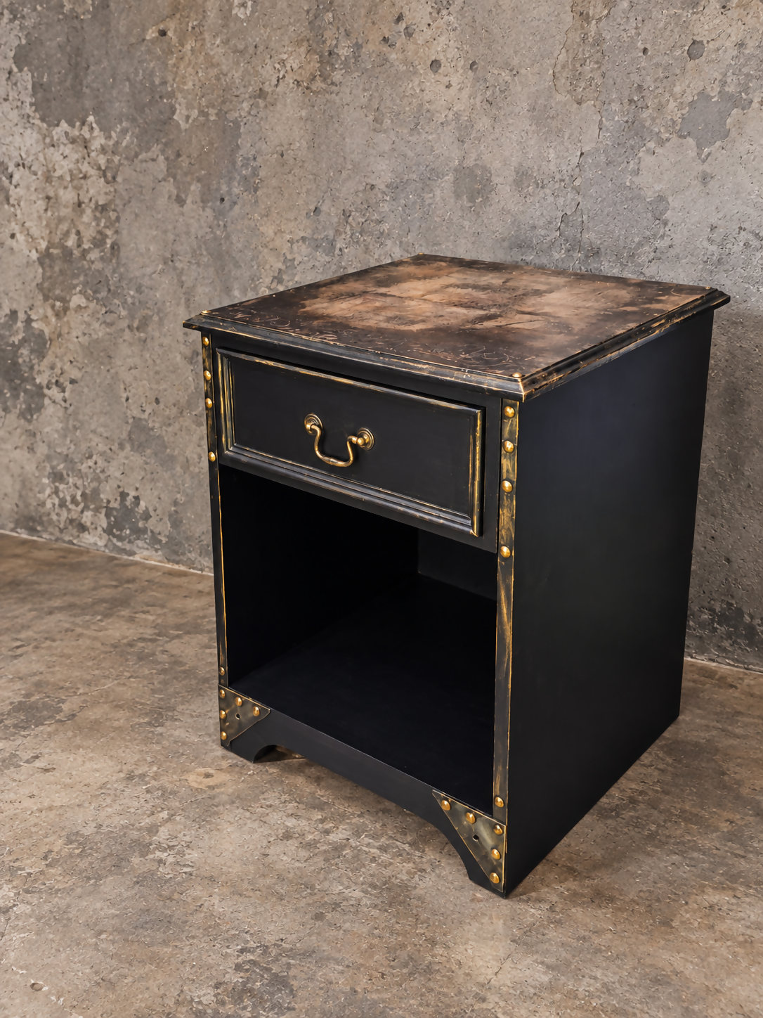 Upcycled Vintage Bedside Cabinet – Industrial Style, Hand-Finished & Unique
