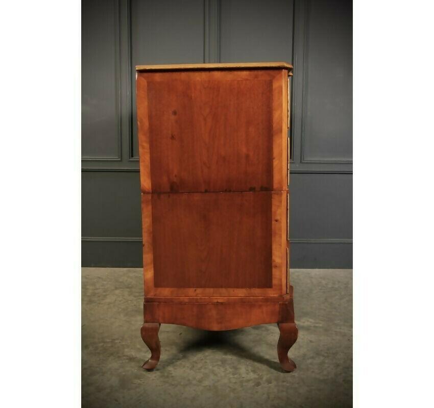 Large Walnut Serpentine Shaped Vintage Chest of Drawers