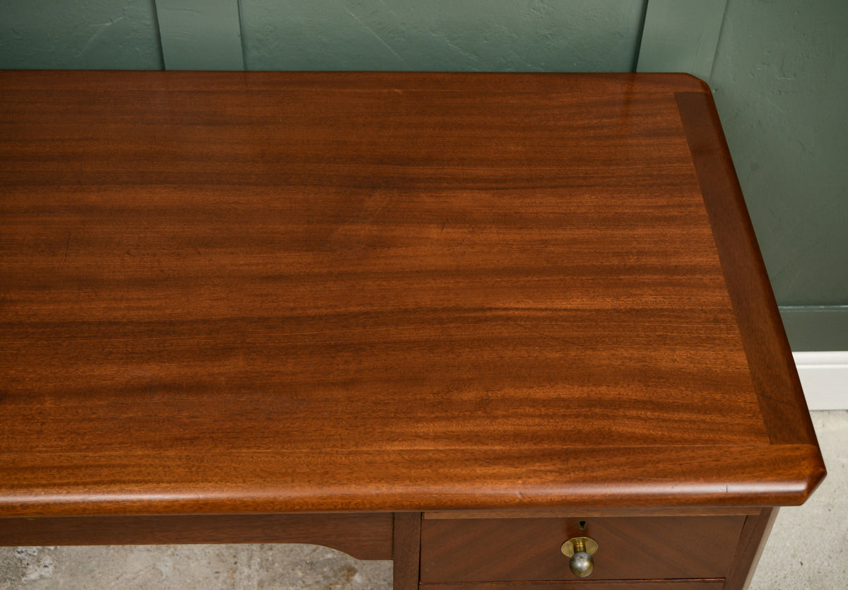 Vintage Home Office Desk with Drawers - Mahogany Finish