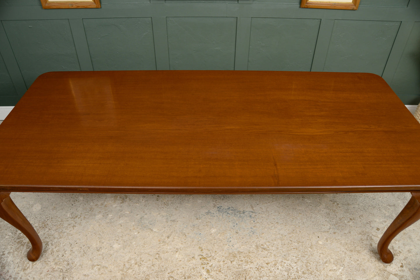 7.5 ft Solid Mahogany Dining Table - 8 Seater - Rectangular - Queen Anne Style