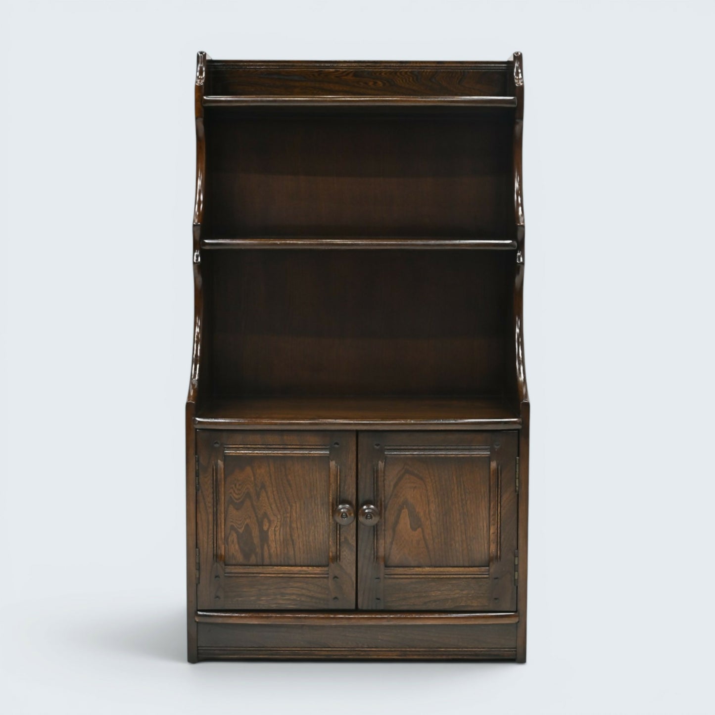 Ercol Old Colonial Waterfall Bookcase 2 Shelves Dark Finish FREE UK Delivery