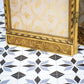 Folding Screen Room Divider Gilt Wood French Empire Style Paravent Silk and Glas