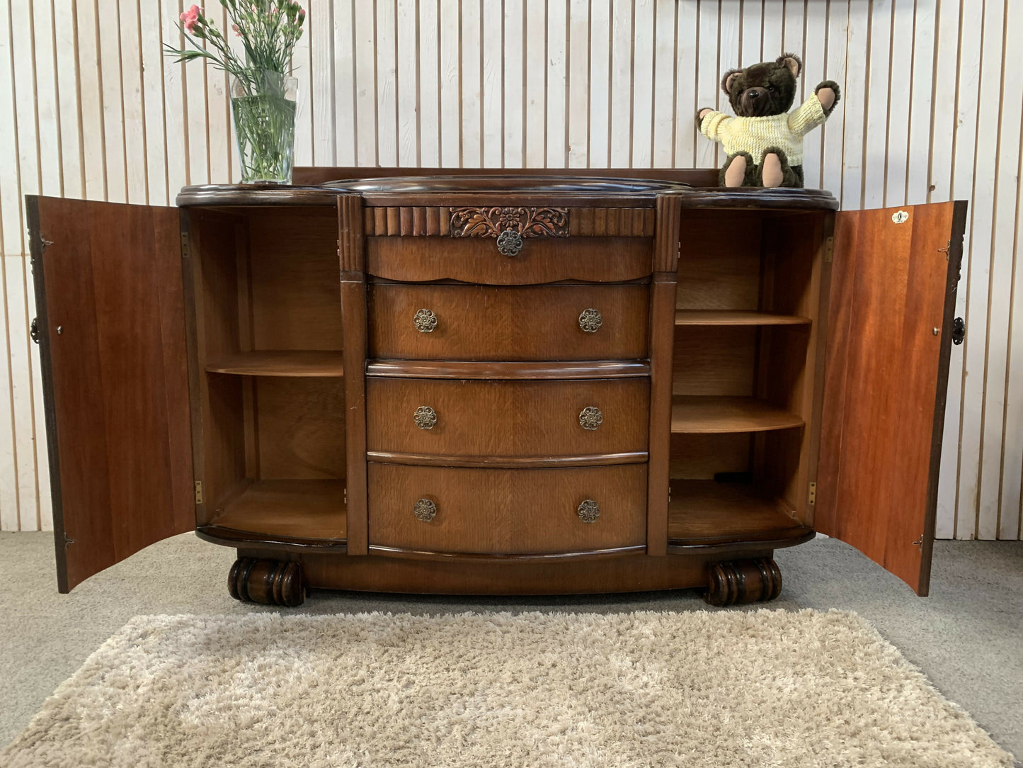 Lifetime Furniture Company Vintage Art Deco sideboard or buffet cabinet