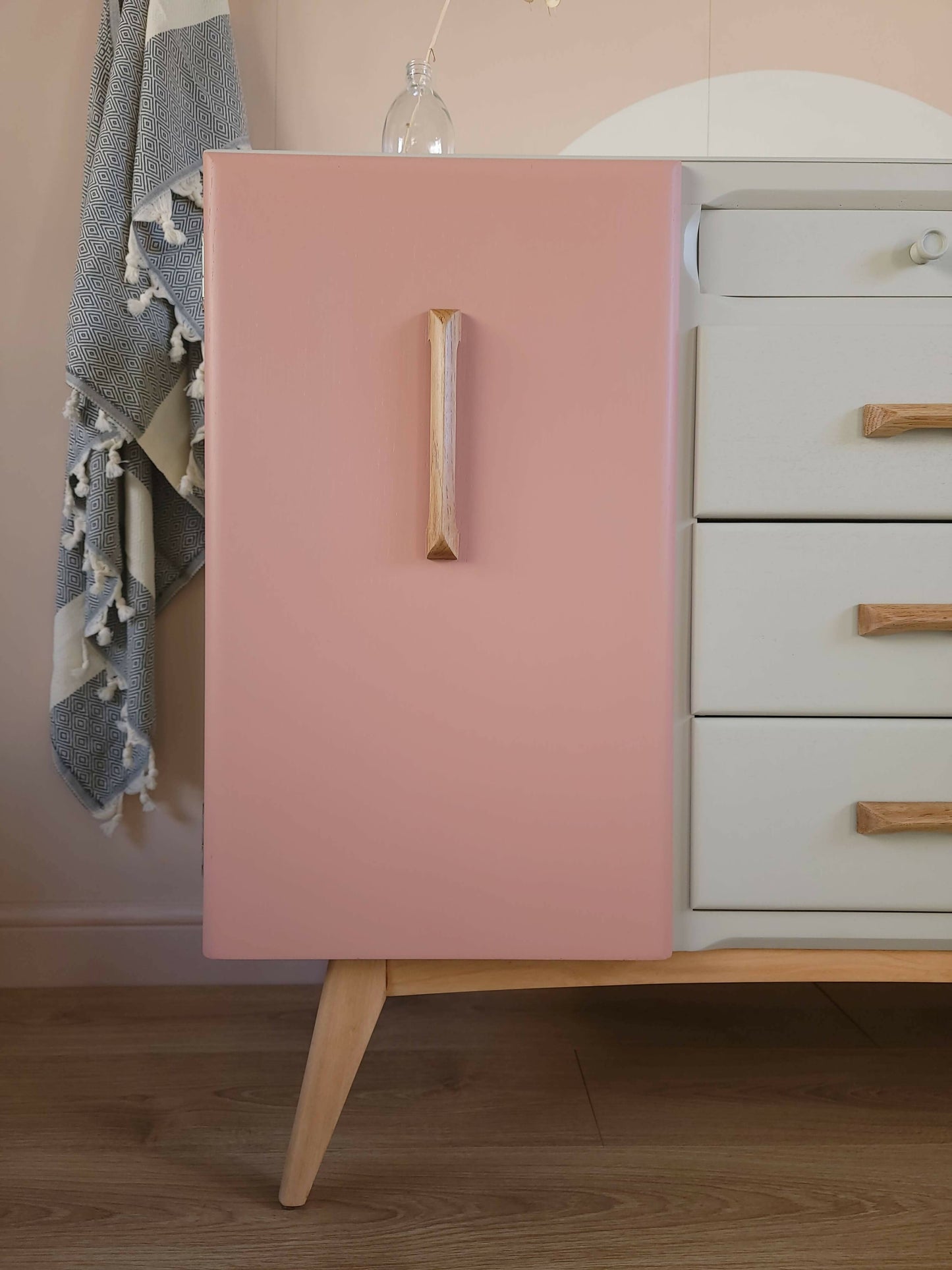 Sherbet sideboard close up pink door