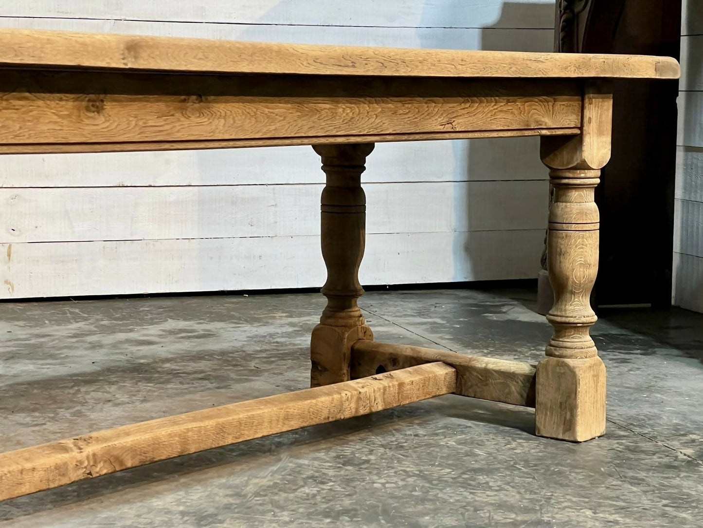 Quality Bleached Oak Farmhouse Dining Table