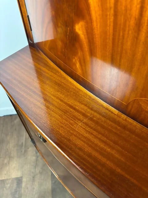 Reproduction Mahogany Bow Fronted Side Cabinet