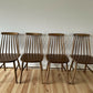 Vintage Set of 4 Mid Century Ercol Style Dining Chairs Stick Back Elm Chairs