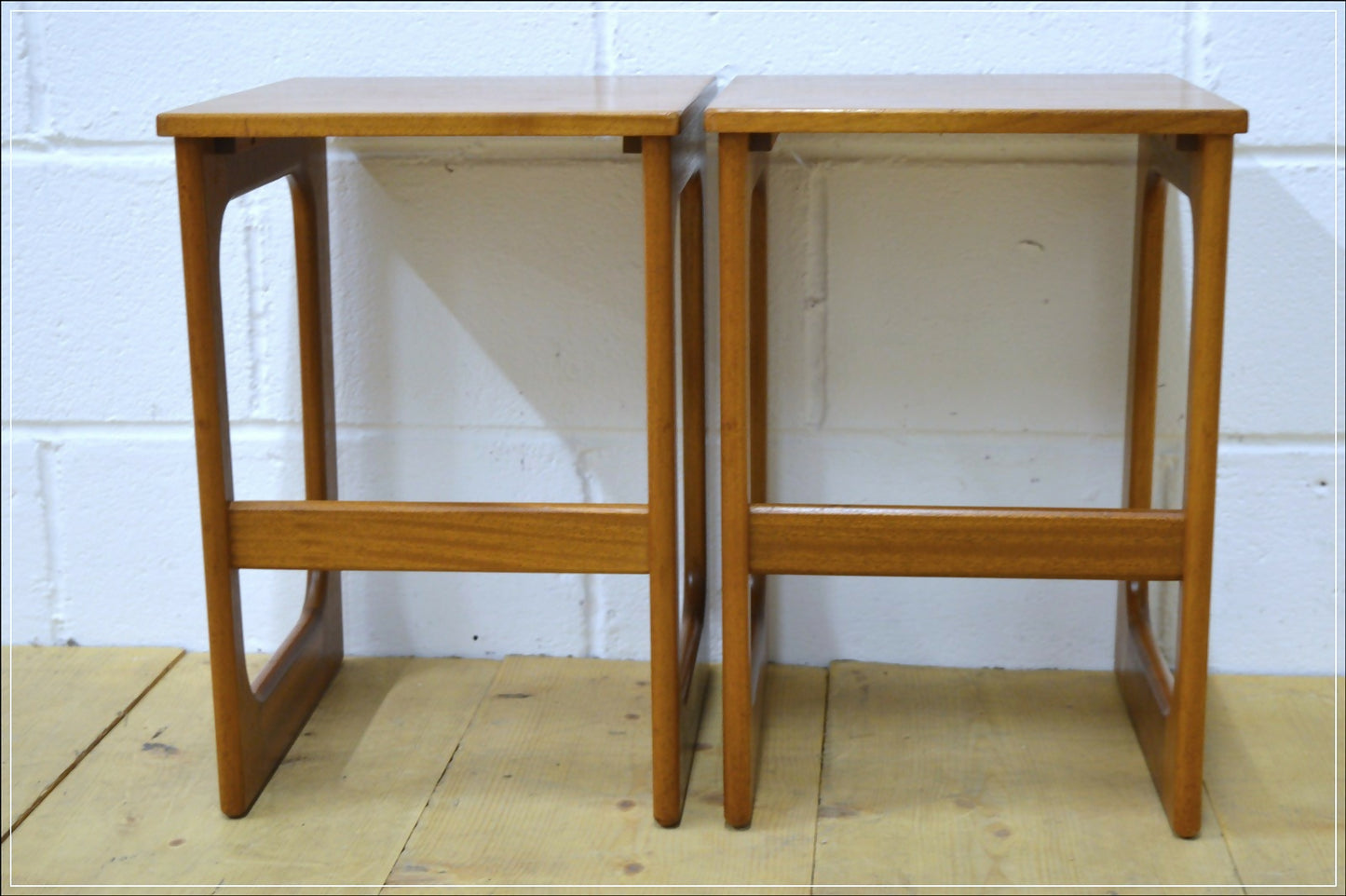 Vintage Bedside Table Set Of 2 Pair McIntosh Teak Mid Century Danish Design
