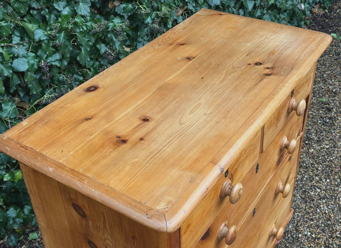 Vintage Victorian Tall Pine Chest Of Drawers