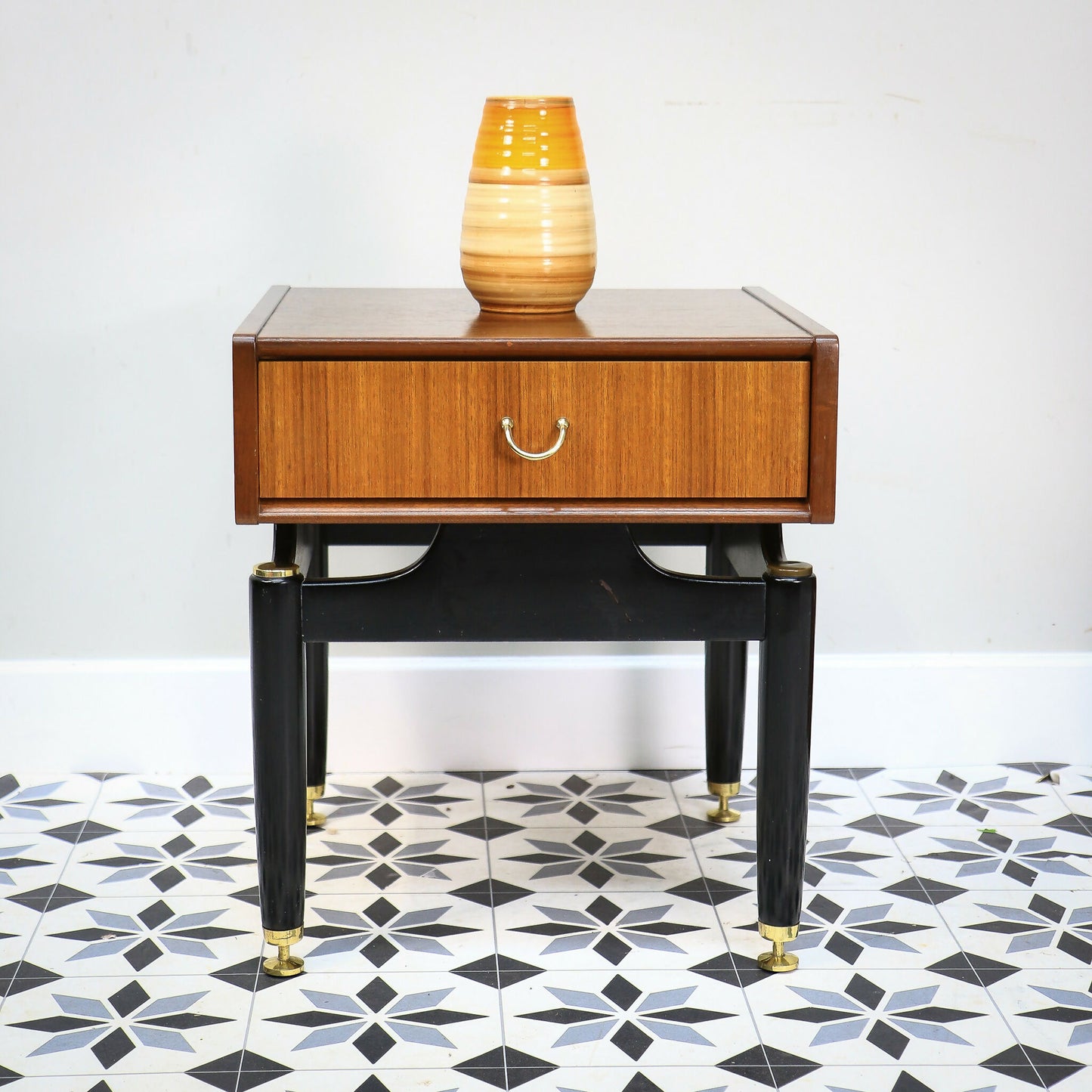 G Plan Bedside Cabinet Librenza Tola and Black Mid Century