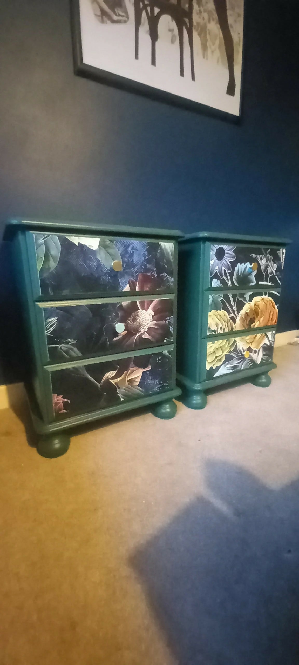 Bedside Tables Cabinets. Upcycled Furniture Painted Bespoke Furniture. Commissions Taken. SOLD