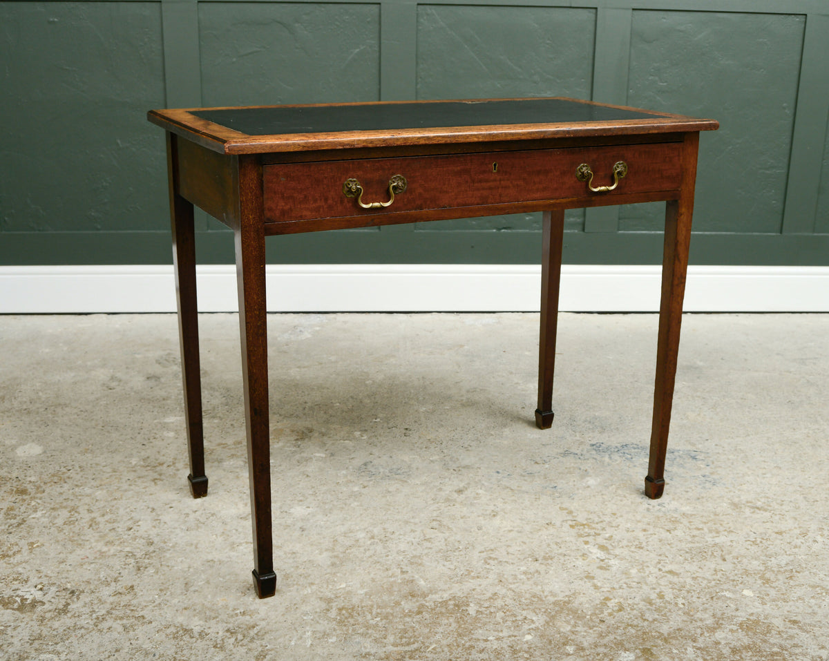 Antique Mahogany Writing Table Desk with Leather Top