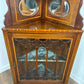 Edwardian Mahogany Inlaid Glass Fronted Corner Cabinet