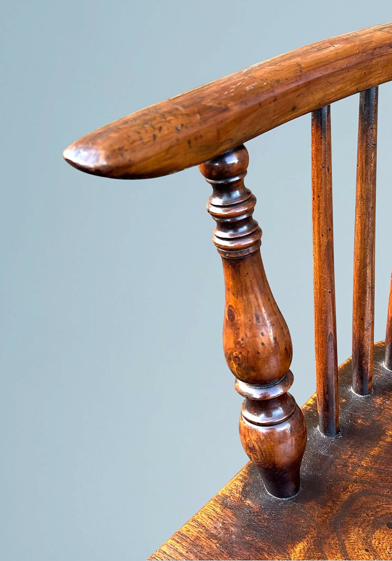 Yew Wood Low Back Windsor Arm Chair