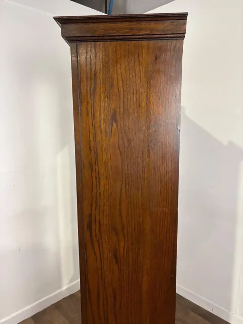 Vintage Oak Single Mirror Door Wardrobe / Hall Robe