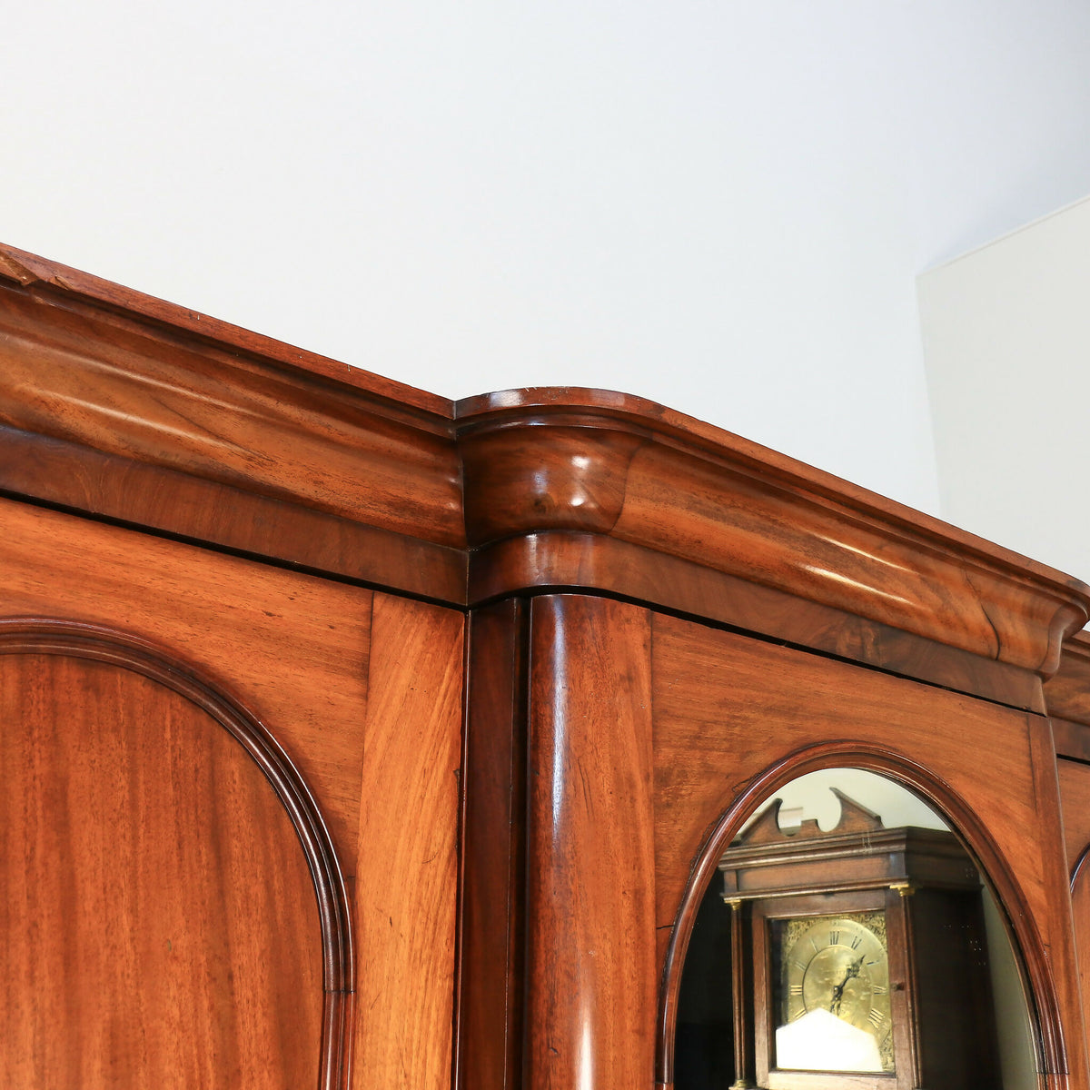 Antique Triple Mahogany Fitted Wardrobe Breakfront Victorian