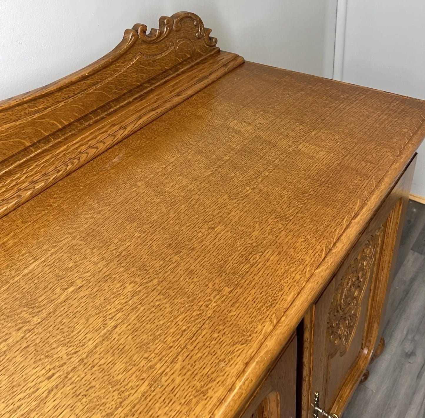 Sideboard Vintage French Louis XVI Style Oak Carved 4 Drawers Cabinet LOT 4075