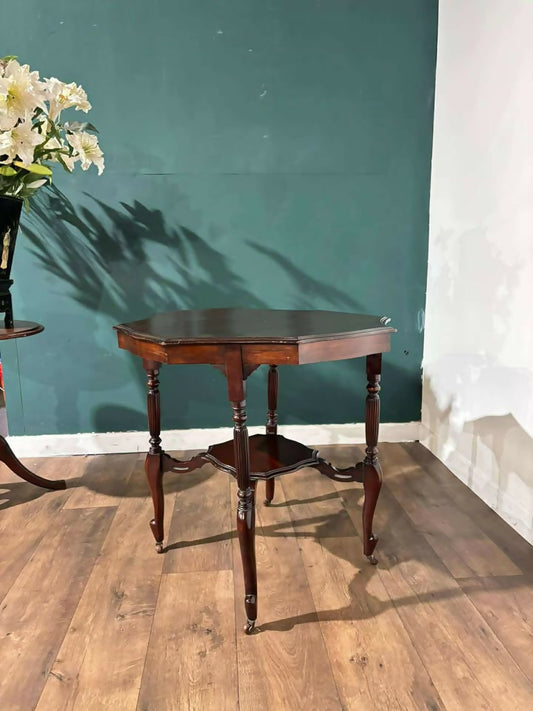 Edwardian Mahogany Shaped Window Tablec