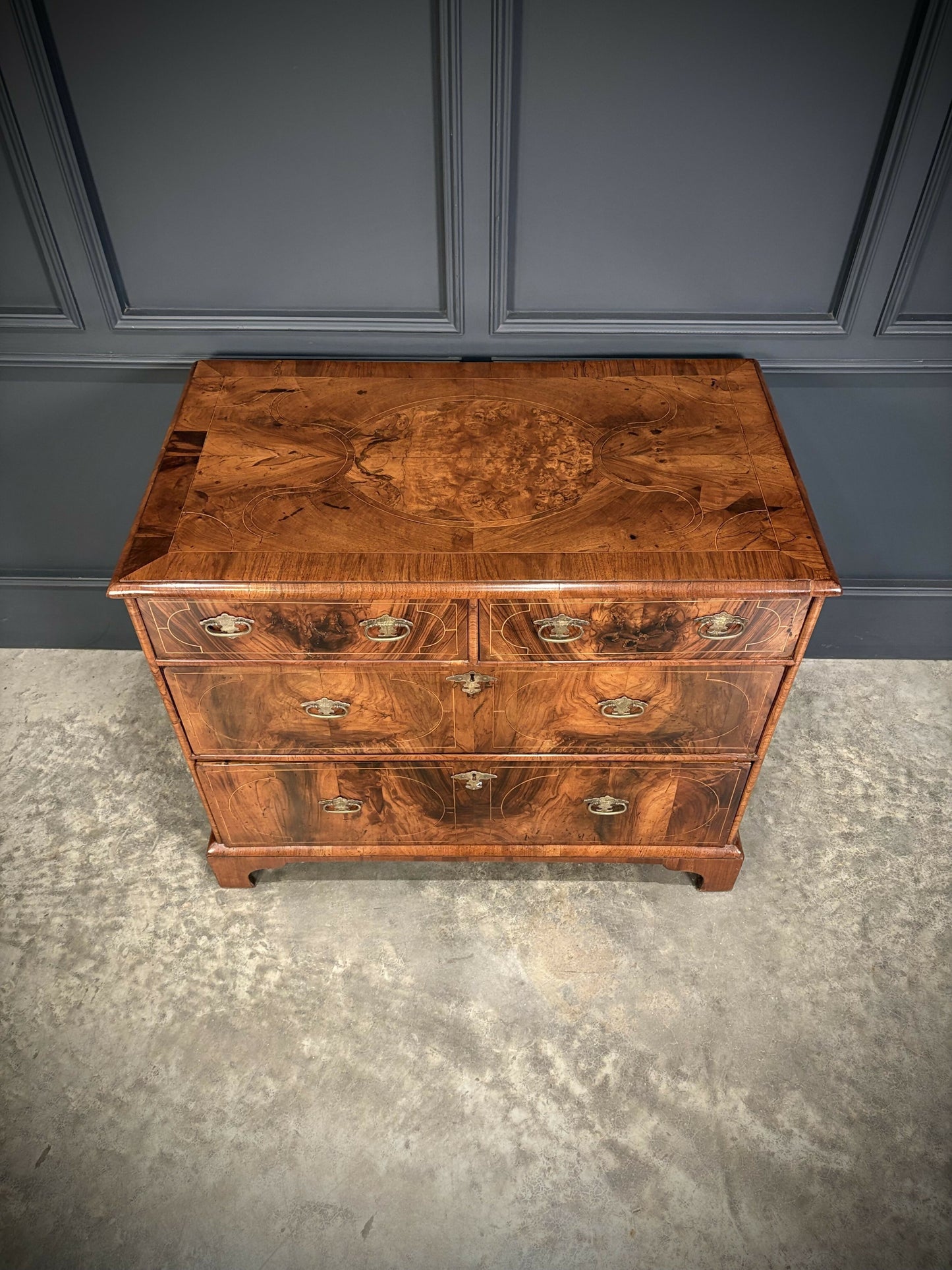 William & Mary Inlaid Walnut Chest Of Drawers