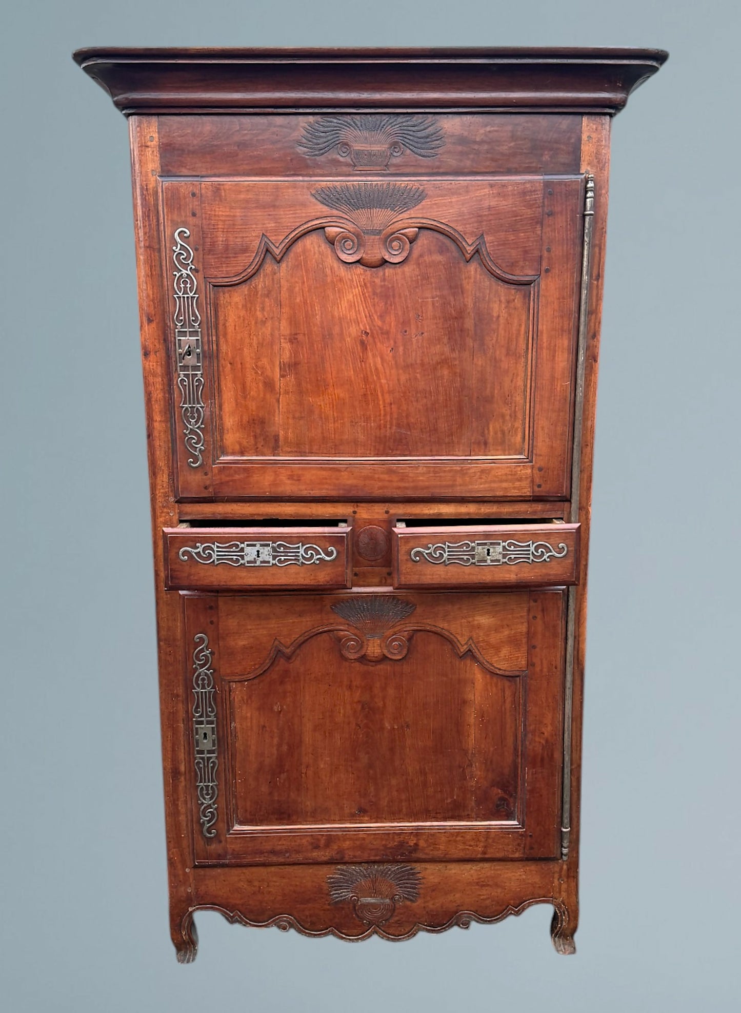 18th Century French Walnut Armoire / Walnut Wardrobe