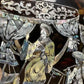 Set of Four Vintage Oriental Wall Panels with Mother of Pearl Inlay