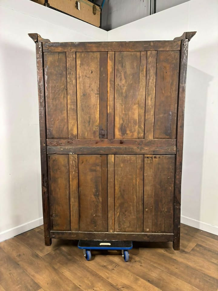 Antique French Carved Oak Wardrobe