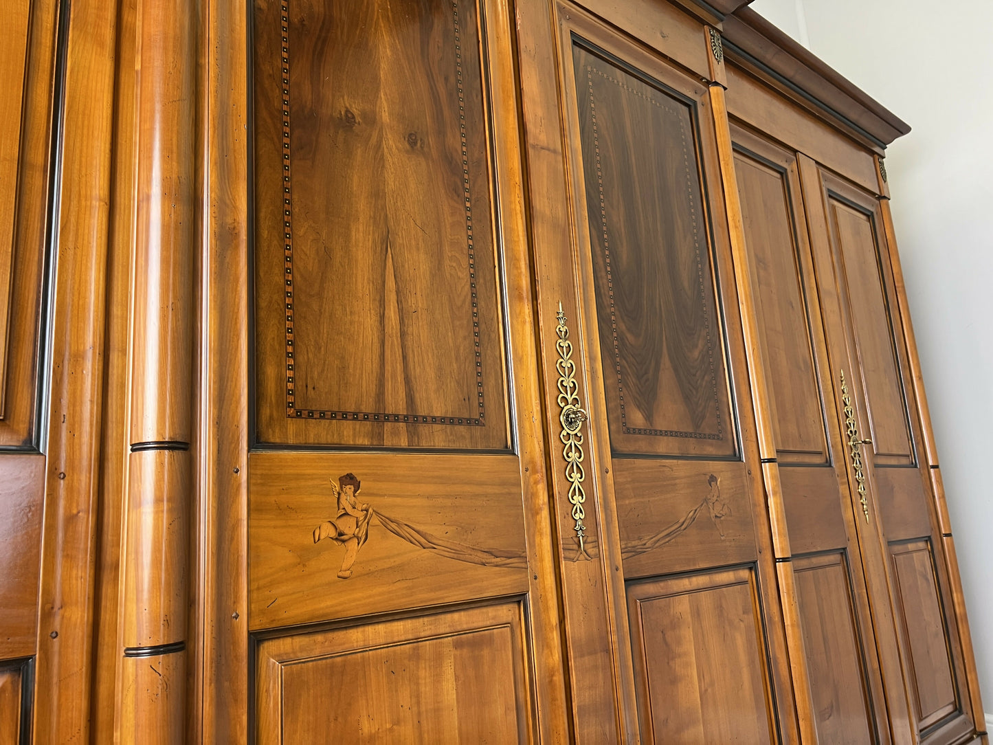 Wardrobe Vintage French Ehalt Six Door Carved Armoire Cabinet LOT 6112