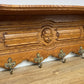 Coat Rack Vintage French Oak Wall Mounted 6 Hooks Carved Rack Hanger LOT 6304